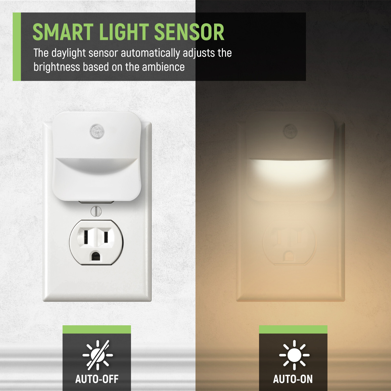 4 Pcs Plug-in LED Night Lights Lamp Dusk to Dawn Sensor Hallway Kitchen Bathroom