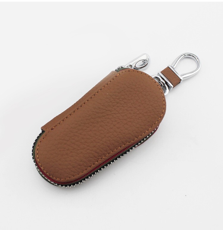 Universal Leather Car Key Case Zipper Ultra Soft Protection