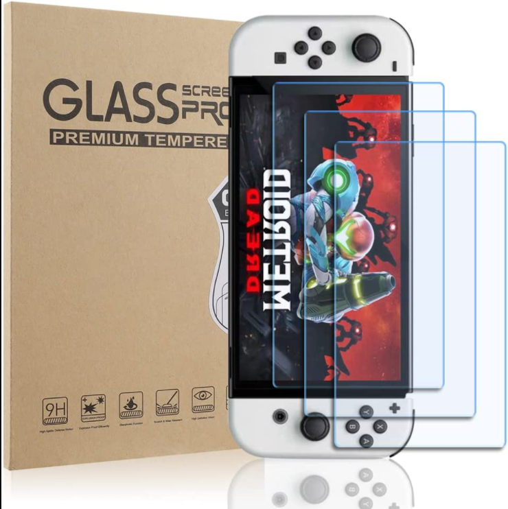 3 Pack-Tempered Glass Screen Protector For Nintendo switch OLED Model 2021, 9H