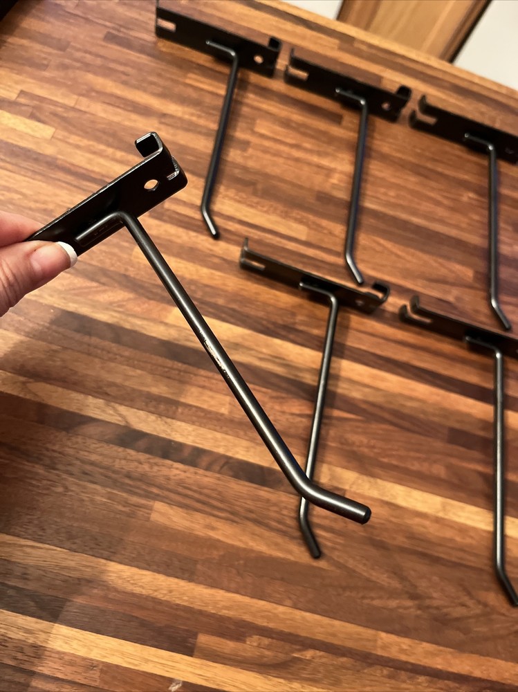 10 Gridwall 6” Hooks Black Hooks For Gridwall or Mini Grid Cube Displays EUC