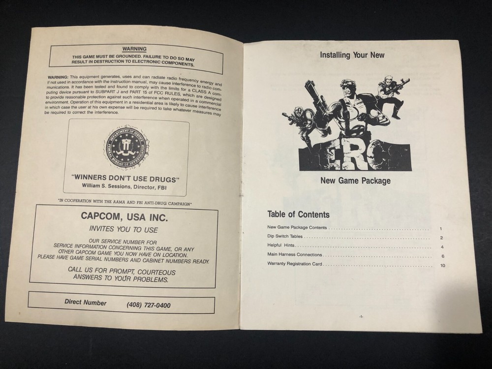 Mercs Arcade Instruction Manual....Capcom