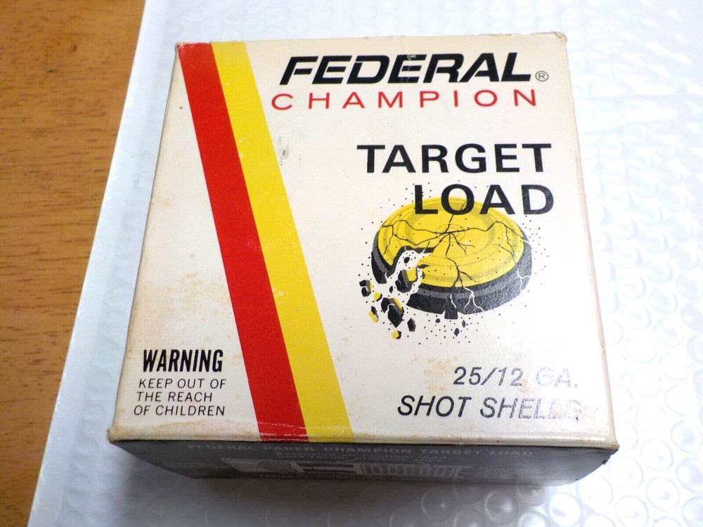Federal Champion "Target Load" 12 Gauge Shotgun Shell Empty Box