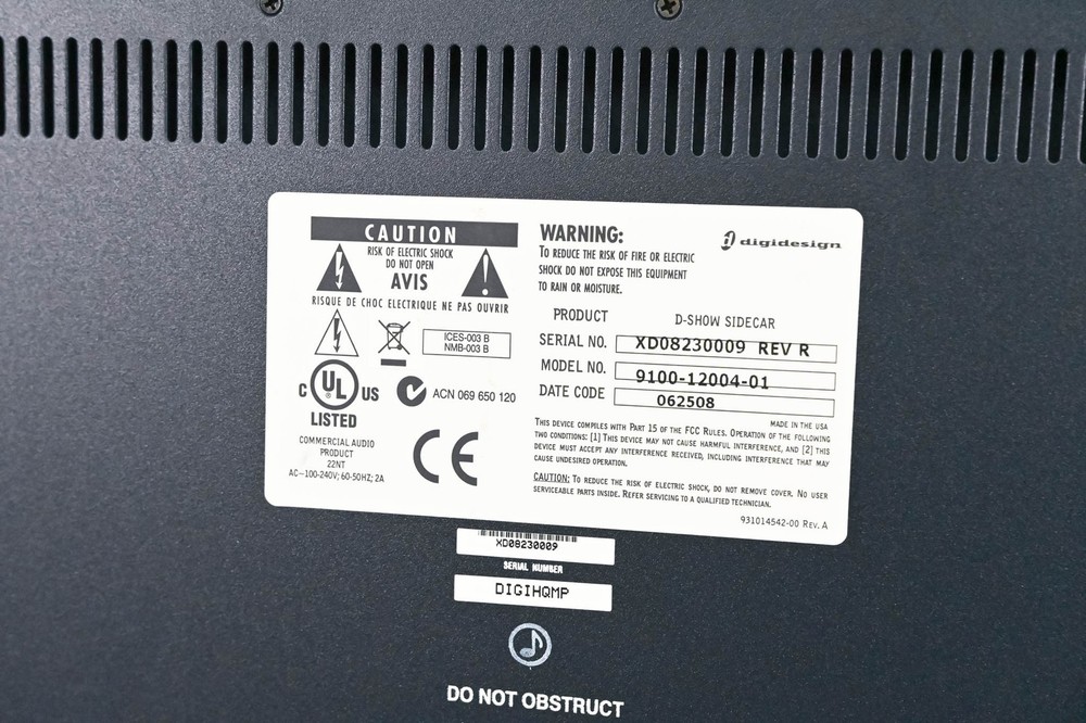 Digidesign D-Show Sidecar Extension Console CG01SGA