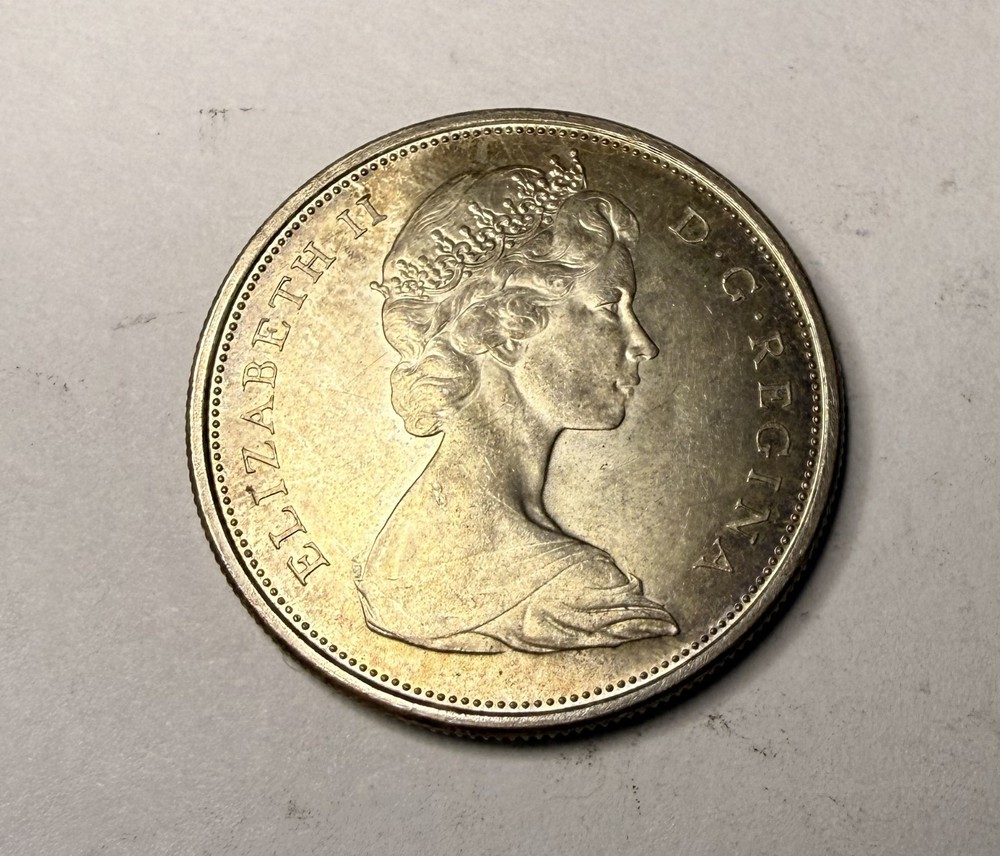1966 Canada 50 cents -80% Silver -No Mint Mark Horizontal