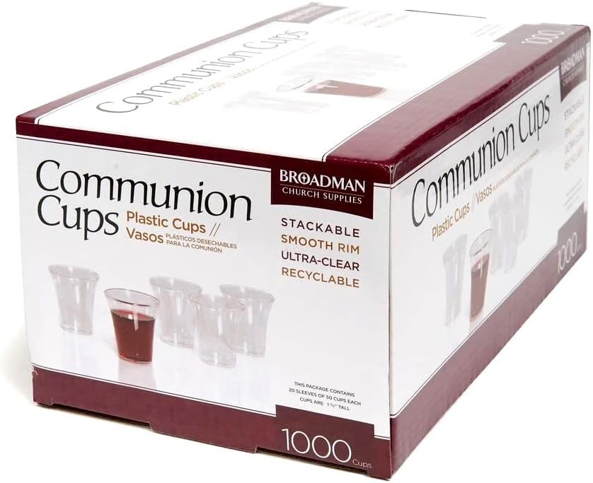 1000 Count Disposable, Recyclable Plastic Communion Cups - Ideal for Churches