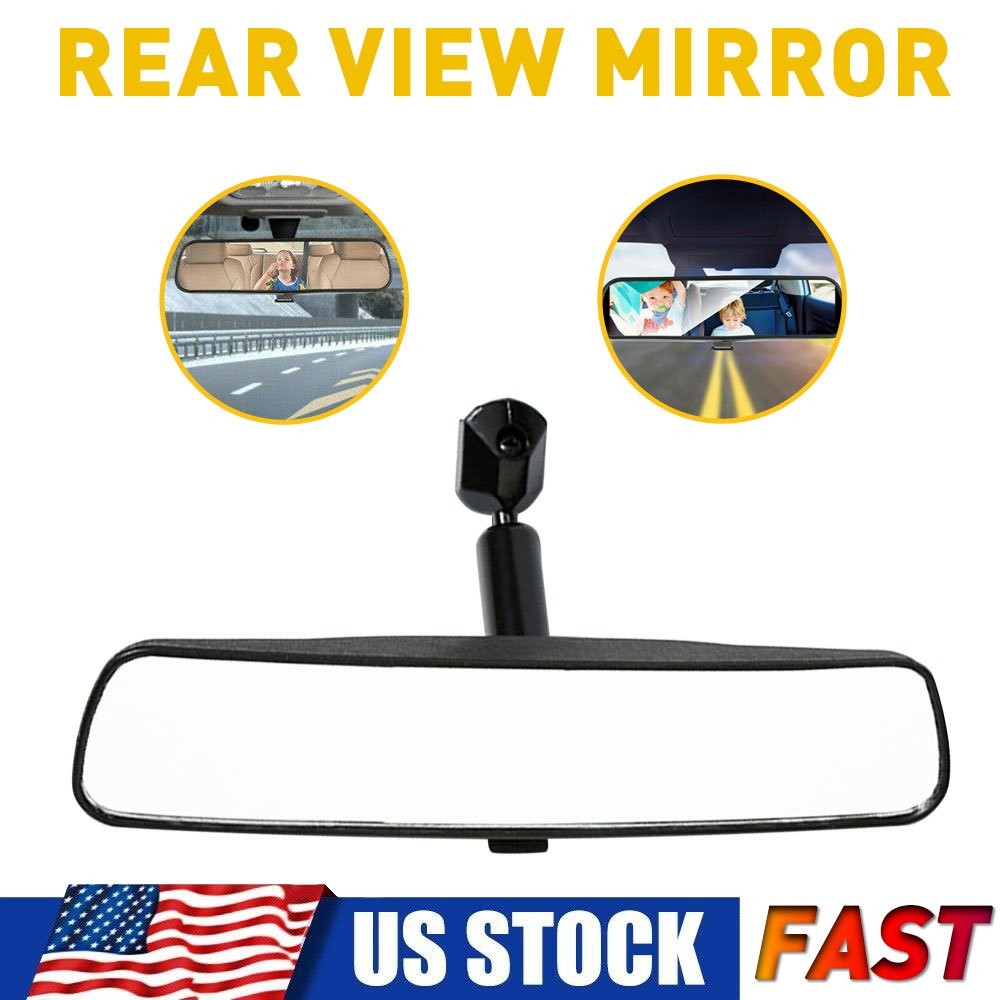 High Quality 8" Black Rear View Mirror Interior Replacement Day Night Universal