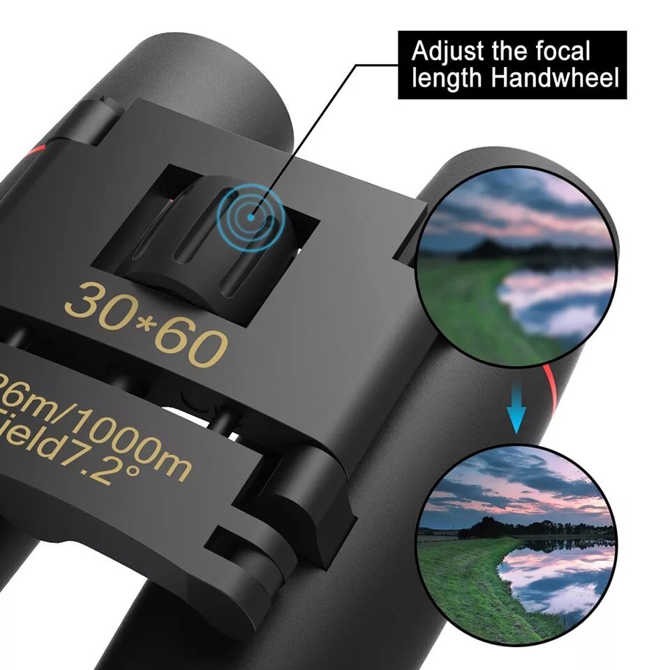 30X60 Zoom Binoculars Day/Night Vision Travel Outdoor Mini Hunting Telescope