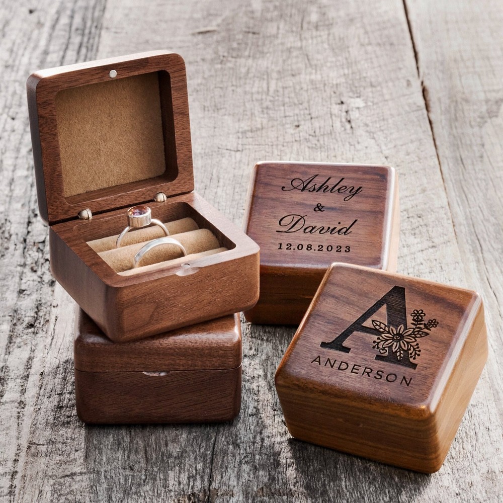 Customized Wedding Ring Box, Wooden Ring Box Proposal Ring Box Wedding Ring Box