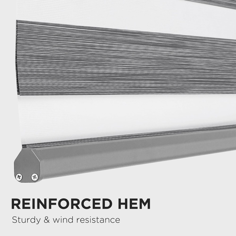 Cordless Zebra Blinds for Windows, Dual Layer Light Control Window Blinds wit...