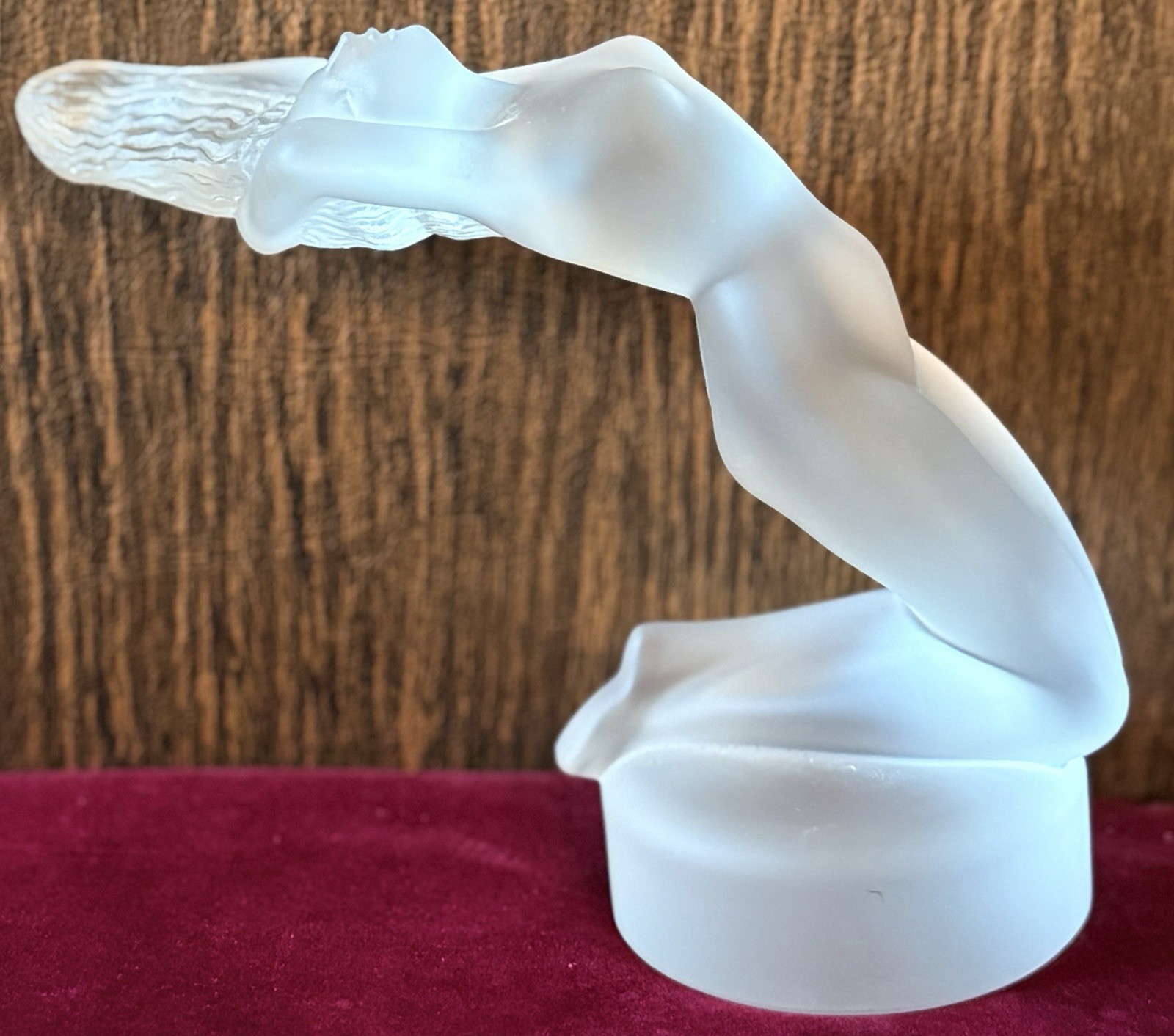 Vintage Lalique France 5” Frosted Crystal "Chrysis" Nude Woman Figurine With Box