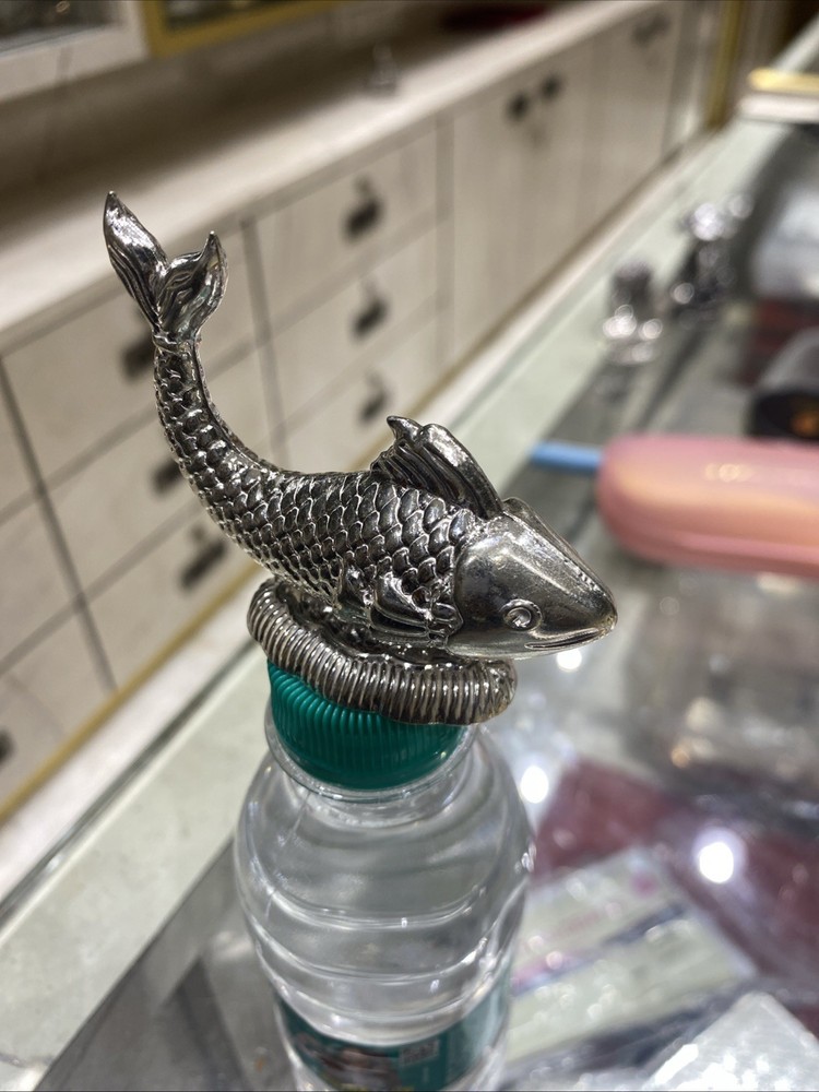 75% Purity Solid Silver Fish 20 Gram Prosperity Display Decor Minituares