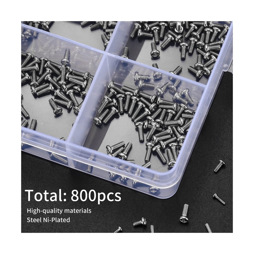 800 Pcs Tiny Screws Assortment Kit, Micro Machine Screws for Electronics