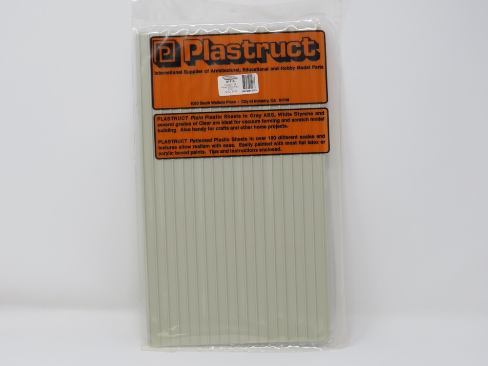 Plastruct 91513 Ribbed Roofing Corrugated Material Patterned Sheets G Scale 1:24