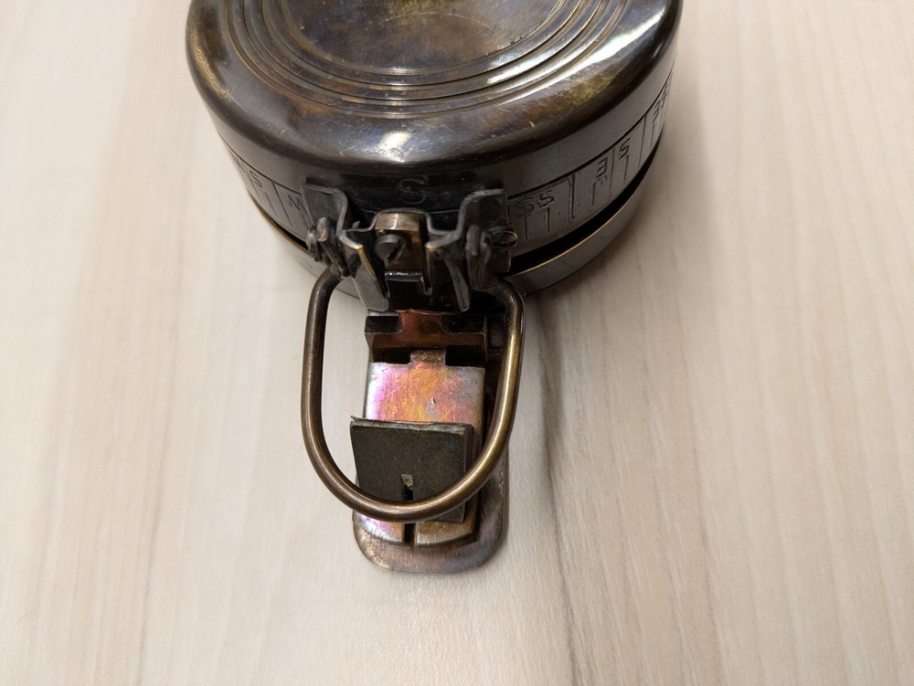 Nautical Solid Brass WW2 Compass in Wooden Box -Great Condition