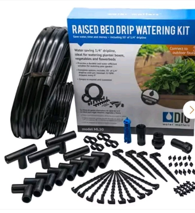DIG Raised Bed Drip Watering Kit Model ML50 Complete One Box Irrigation Kit