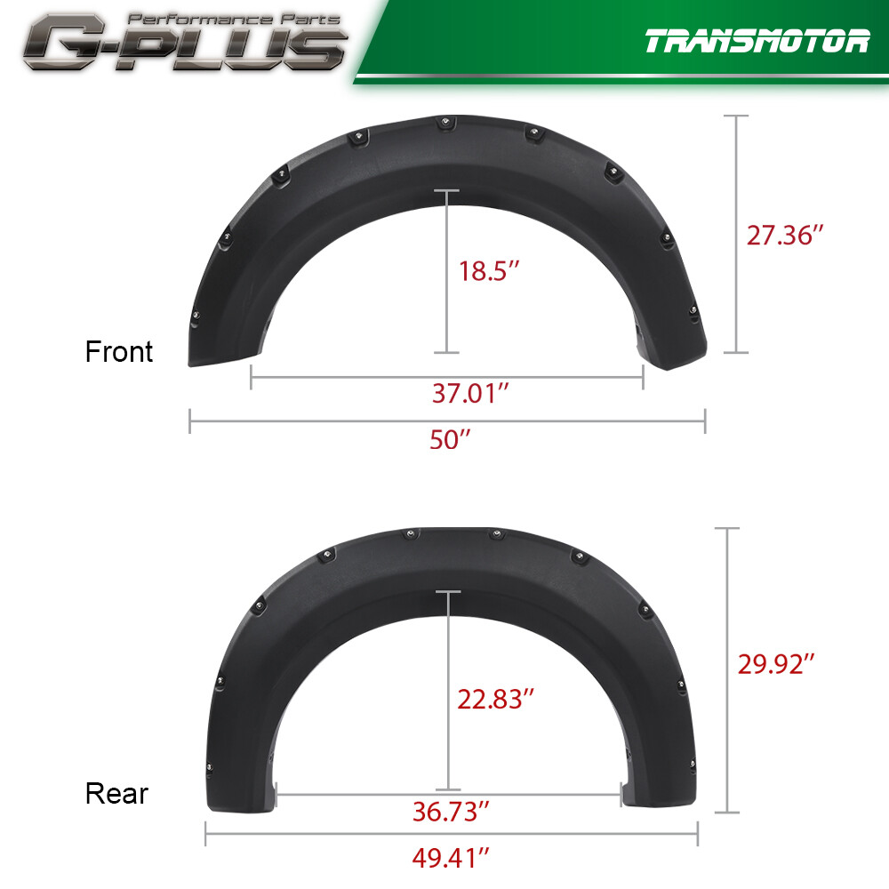 [4PCS] FIT FOR 2009-2014 FORD F150 POCKET-RIVETED STYLESIDE WHEEL FENDER FLARES