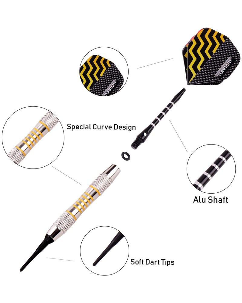 Turnart Darts Plastic Tip - Professional Soft Tip Darts Set for Electronic Da...
