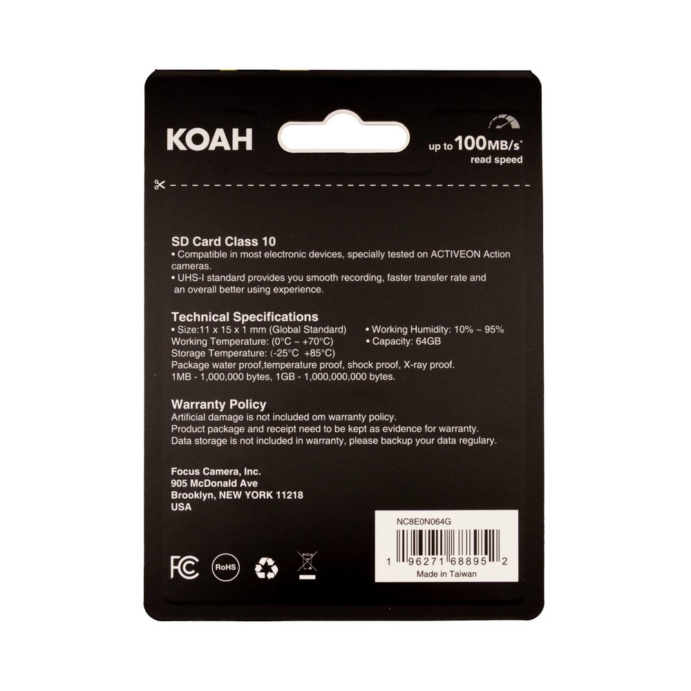 Koah Ultimate 64GB SDXC Memory Card Class10 V30 (10-Pack) with Card Reader