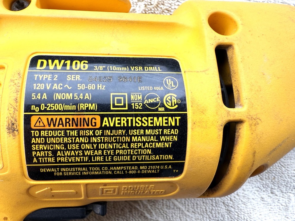DEWALT DW 106 CORDED DRILL