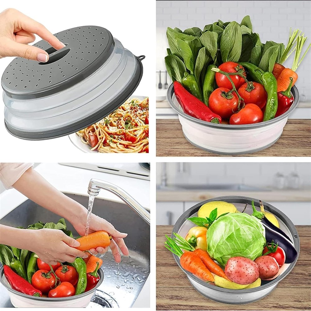 Vented Microwave Cover with Hook Hole - Compact & Multi-Functional Design