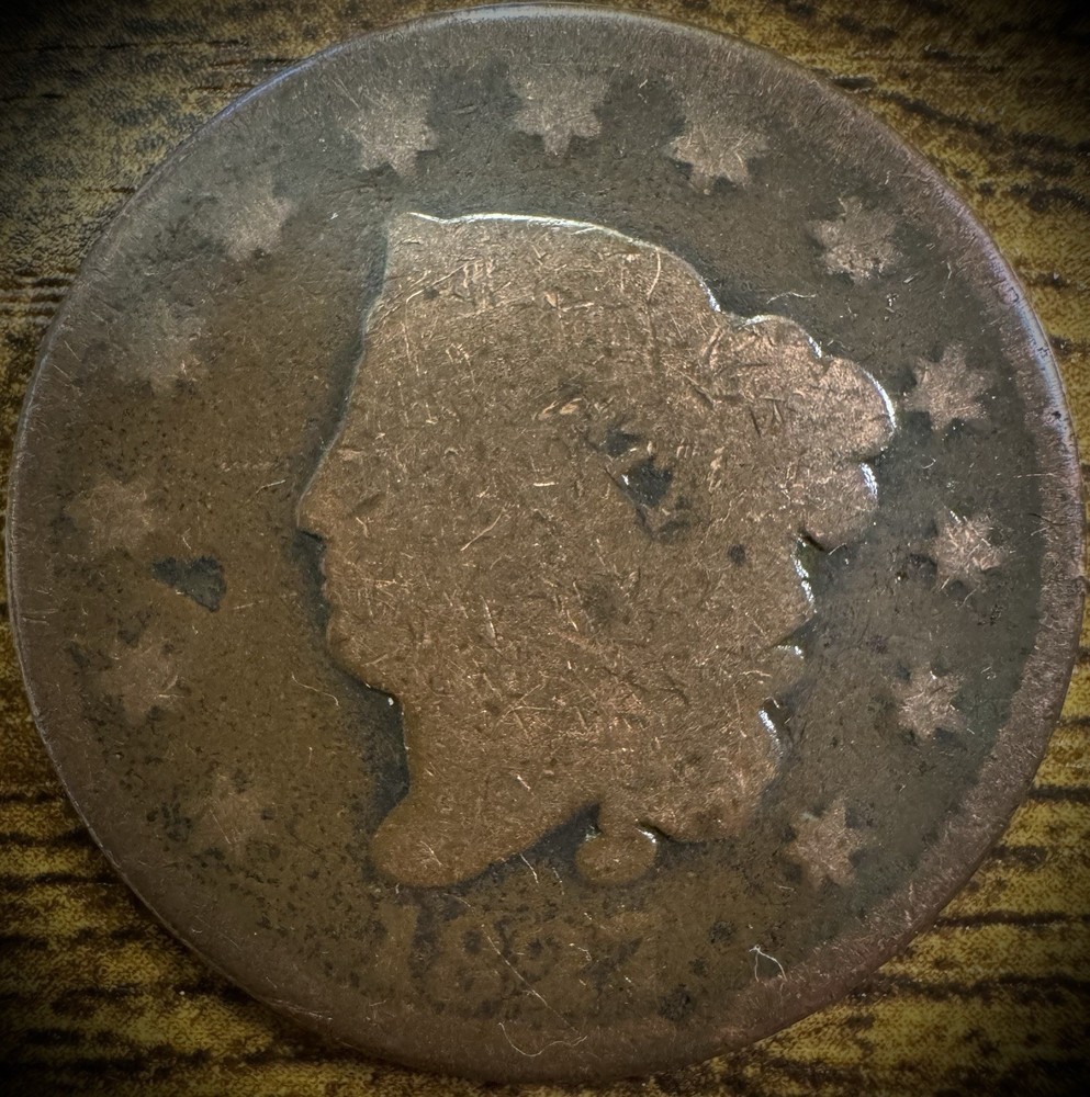 1827 Large Cent Coronet Head Matron Style