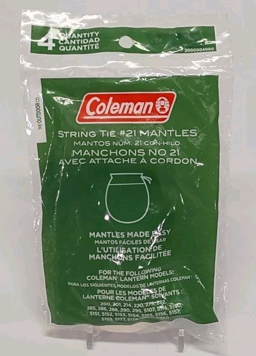 Coleman String Tie #21 Lantern Mantles 4 Pack. New.
