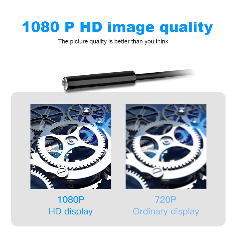 8mm LED Handheld Industrial Borescope Endoscope 2.4" Inspection Snake Camera