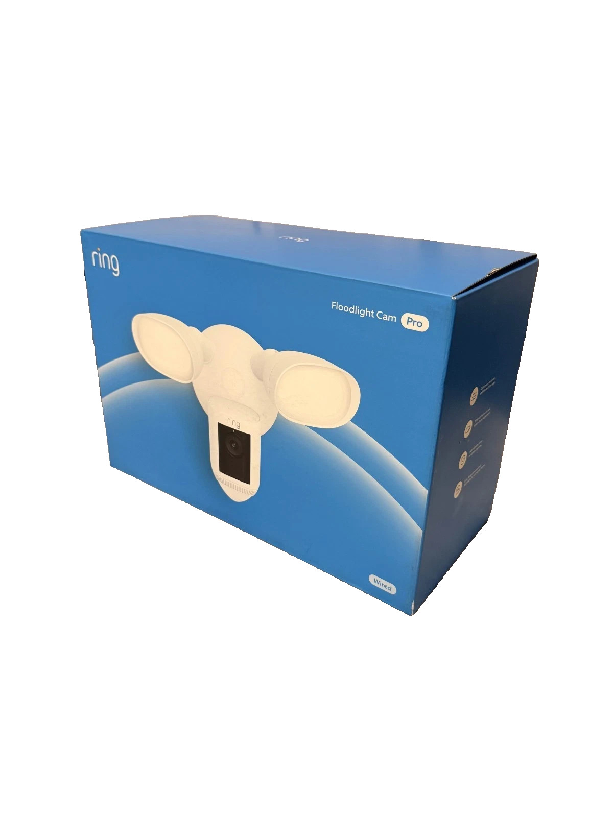 Ring Floodlight Cam Pro with 2K Video and Ring Vision - White - Brand New