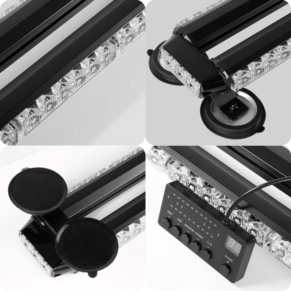 78 LED Amber/White Rooftop Double Side Emergency Strobe Warning Light Bar
