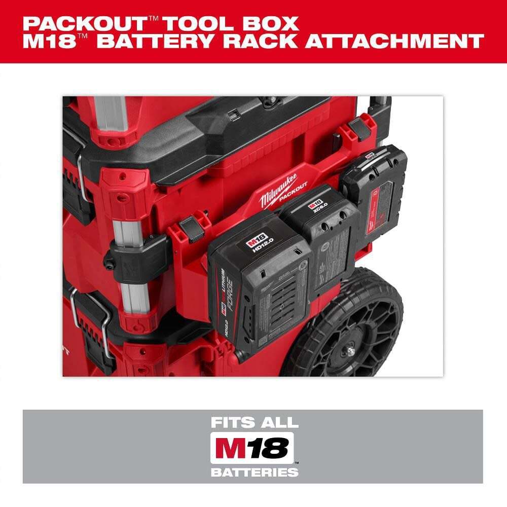 Milwaukee Packout Tool Box M18 Battery Rack Attachment