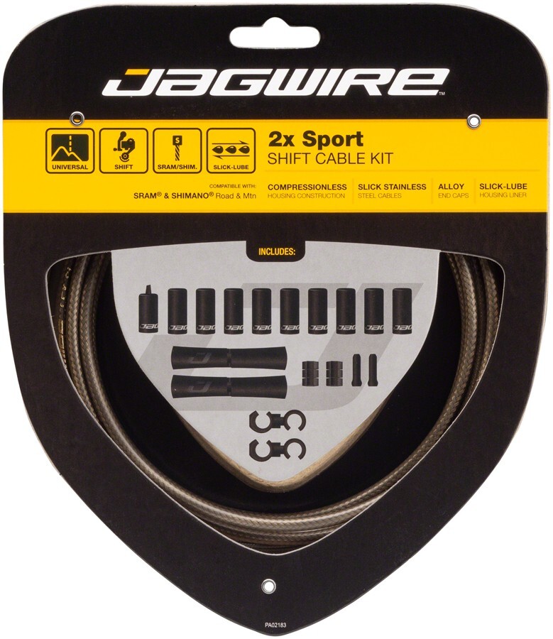 Jagwire 2x Sport Shift Cable Kit SRAM/, Carbon Silver