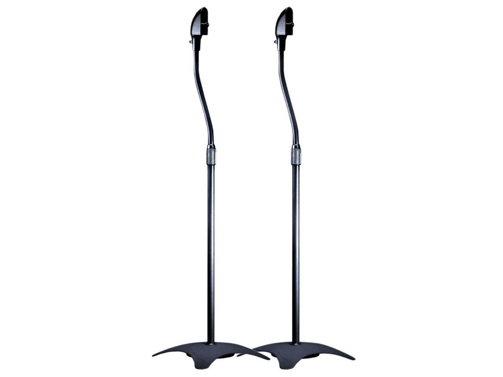 Monoprice Adjustable Height Speaker Stands, 5 lb Capacity (Pair), Black