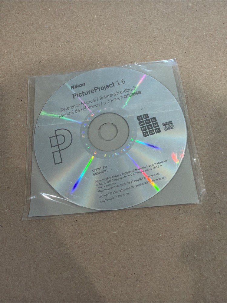 NIKON PictureProject 1.6 Windows / MAC CD 2004-2005 with CD Reference Manual