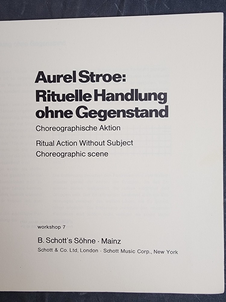 Aurel Stroe: Ritual Action Without Subject Choreographic Scene Workshop 7
