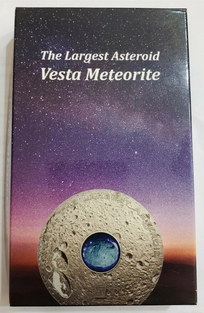 2018 $20 VESTA THE LARGEST ASTEROID Hed EUCRITE Meteorite 3 Oz Silver Coin.