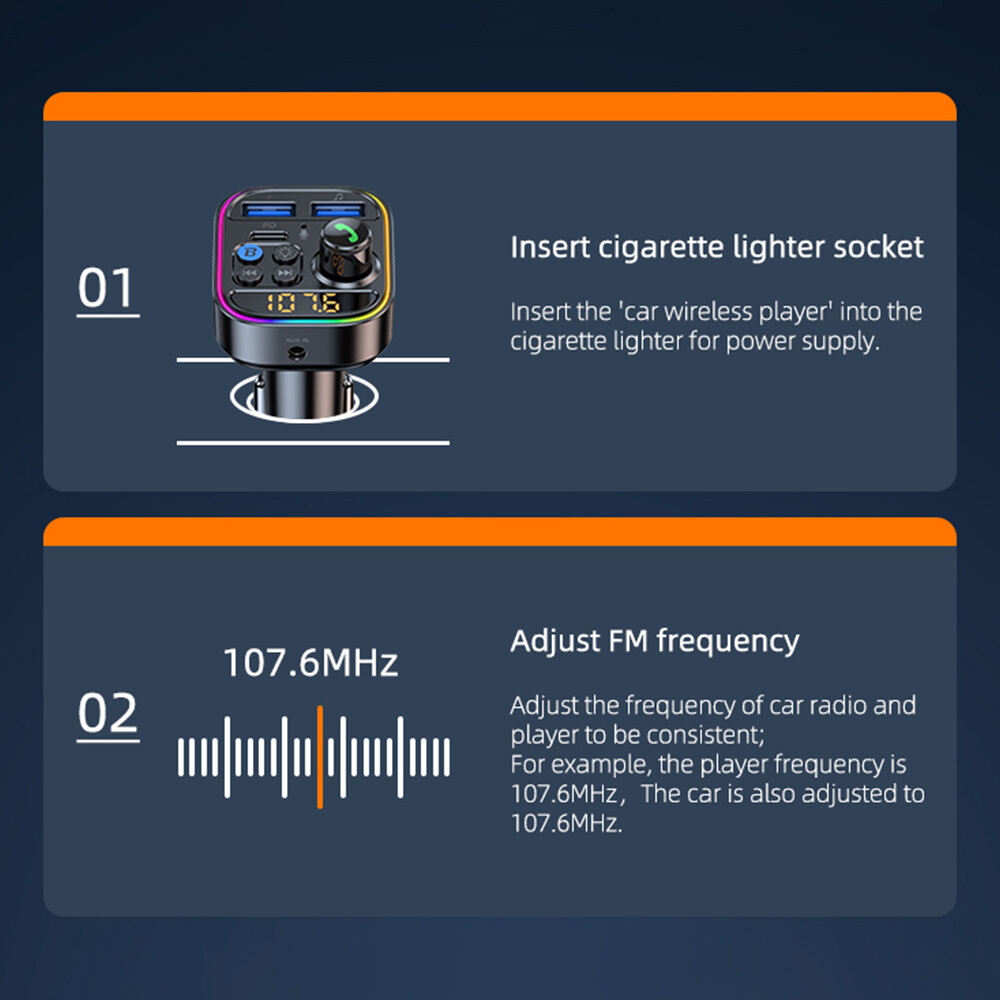 Wireless Bluetooth Car Kit MP3 Player FM Transmitter Radio Adapter USB Charger*