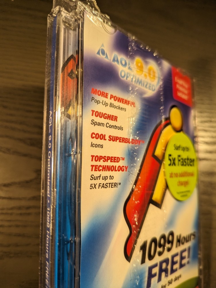 AOL CD-ROM version 9.0 Optimized - Hard Case - Vintage & Sealed