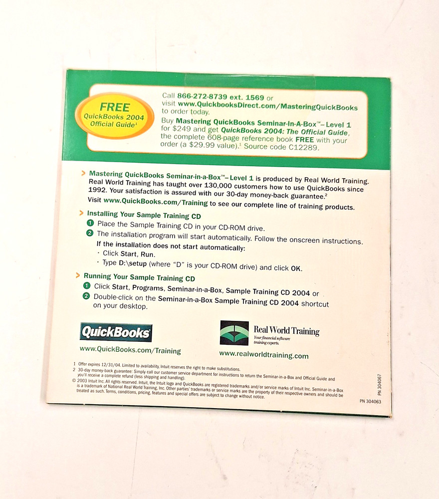 Intuit Mastering Quick Books Financial Software CD