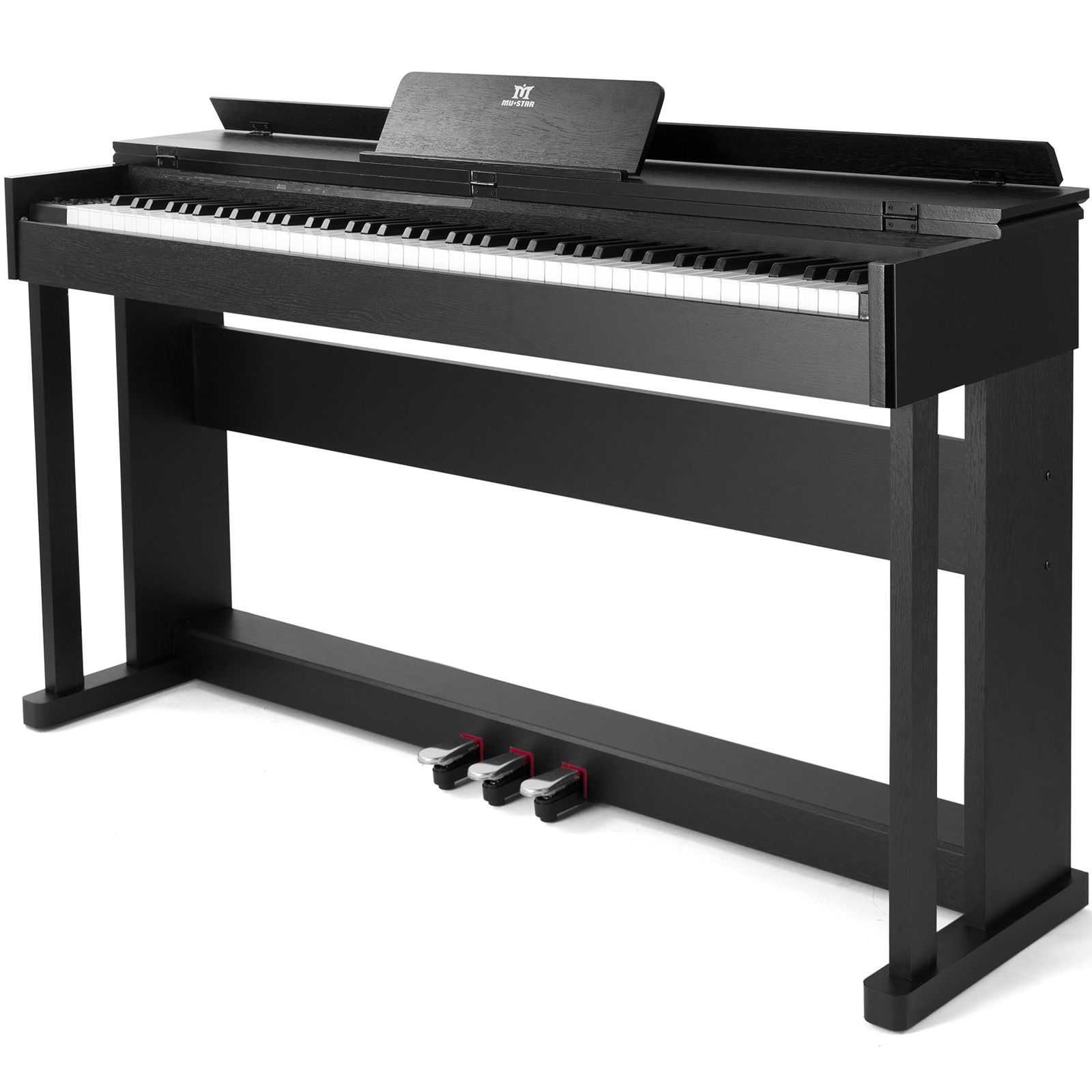 Black 88Key Full Size Weighted Hammer Action Digital Piano Keyboard with 3-Pedal