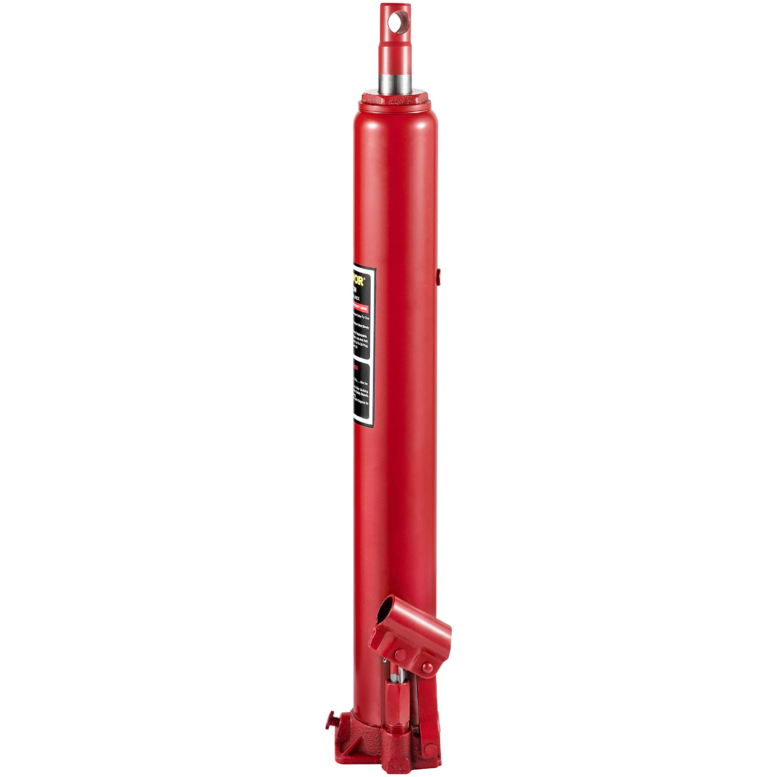 Red 4 Ton Hydraulic Long Ram Jack Flat Base Manual Engine Hoist Cherry Picker