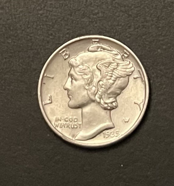 1939 Mercury Dime AU+