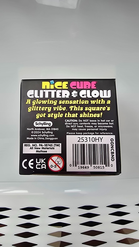PURPLE NEEDOH NICE CUBE GLITTER & GLOW! NEW! SUPER SOLID SQUISH!