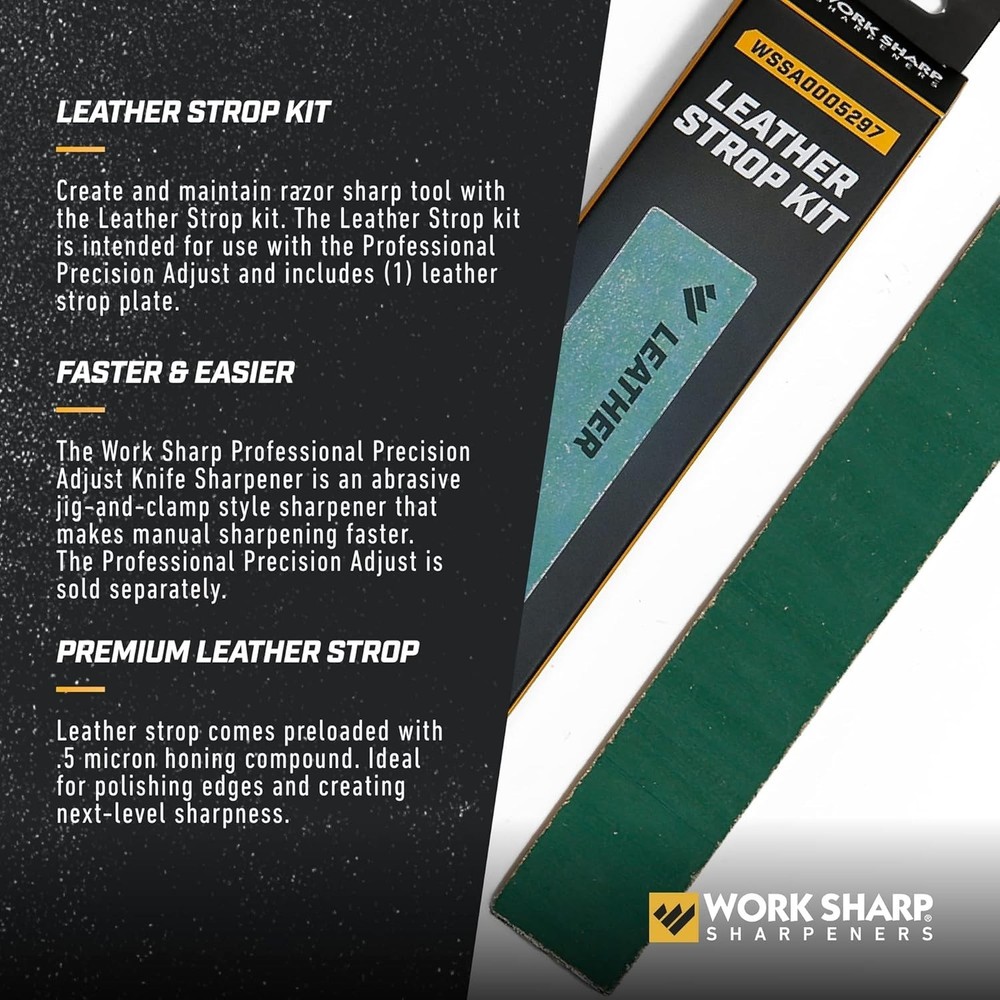 Work Sharp Professional Precision Adjust Strop Kit 6" x 1" x .125", Green