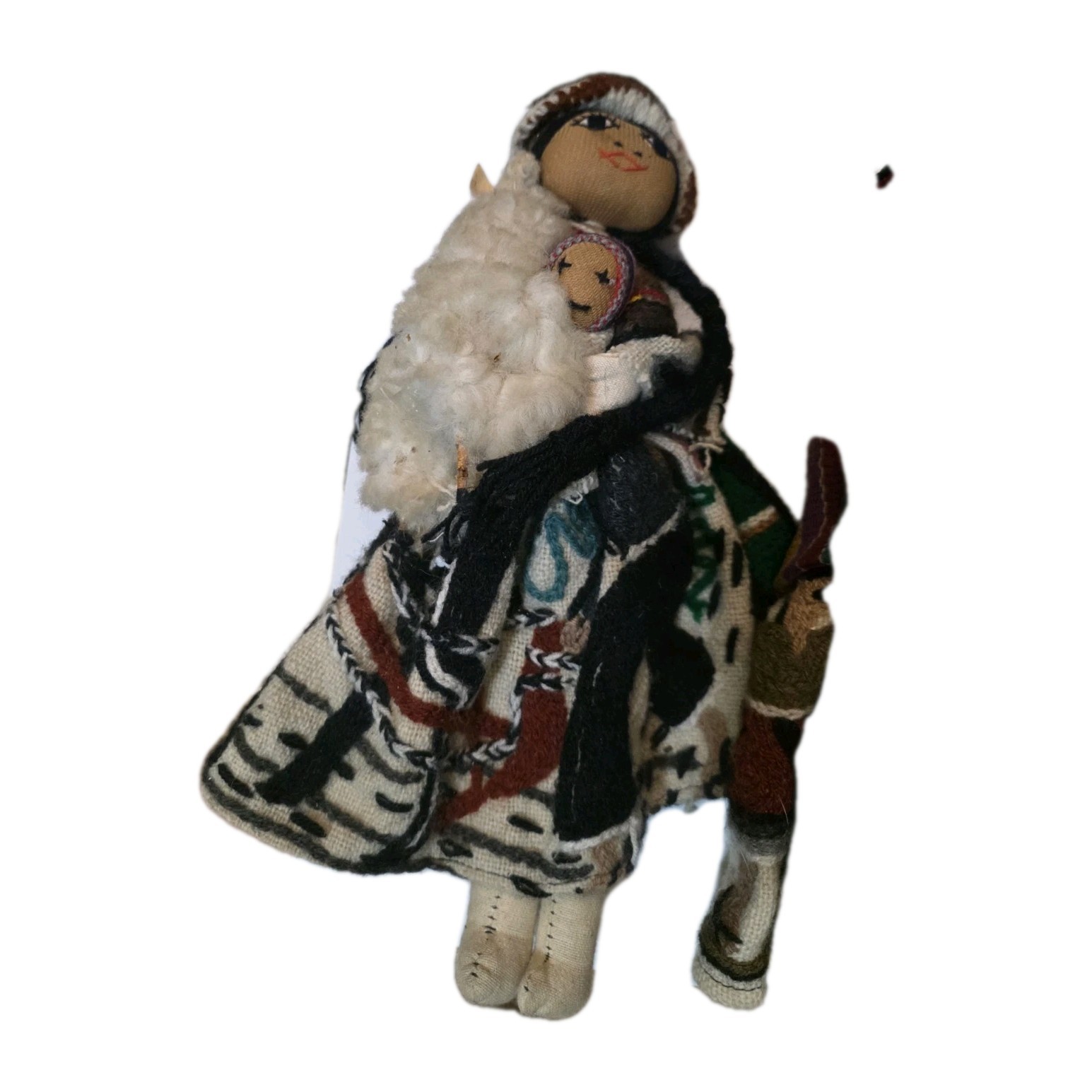 3 Handmade Peruvian Folk Art Dolls Traditional Andean Textile Clothing Vintage