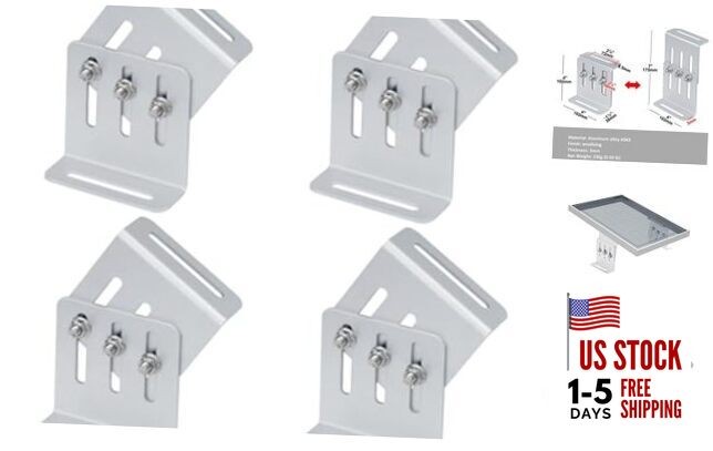 4 Sets Adjustable Solar Panel Tilt Mount Bracket, Solar Panel Rack Mount for