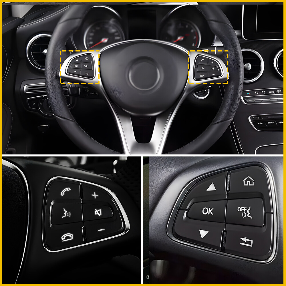 Steering Wheel Multi-Function Button Cover for Mercedes-Benz C300 2015-2017