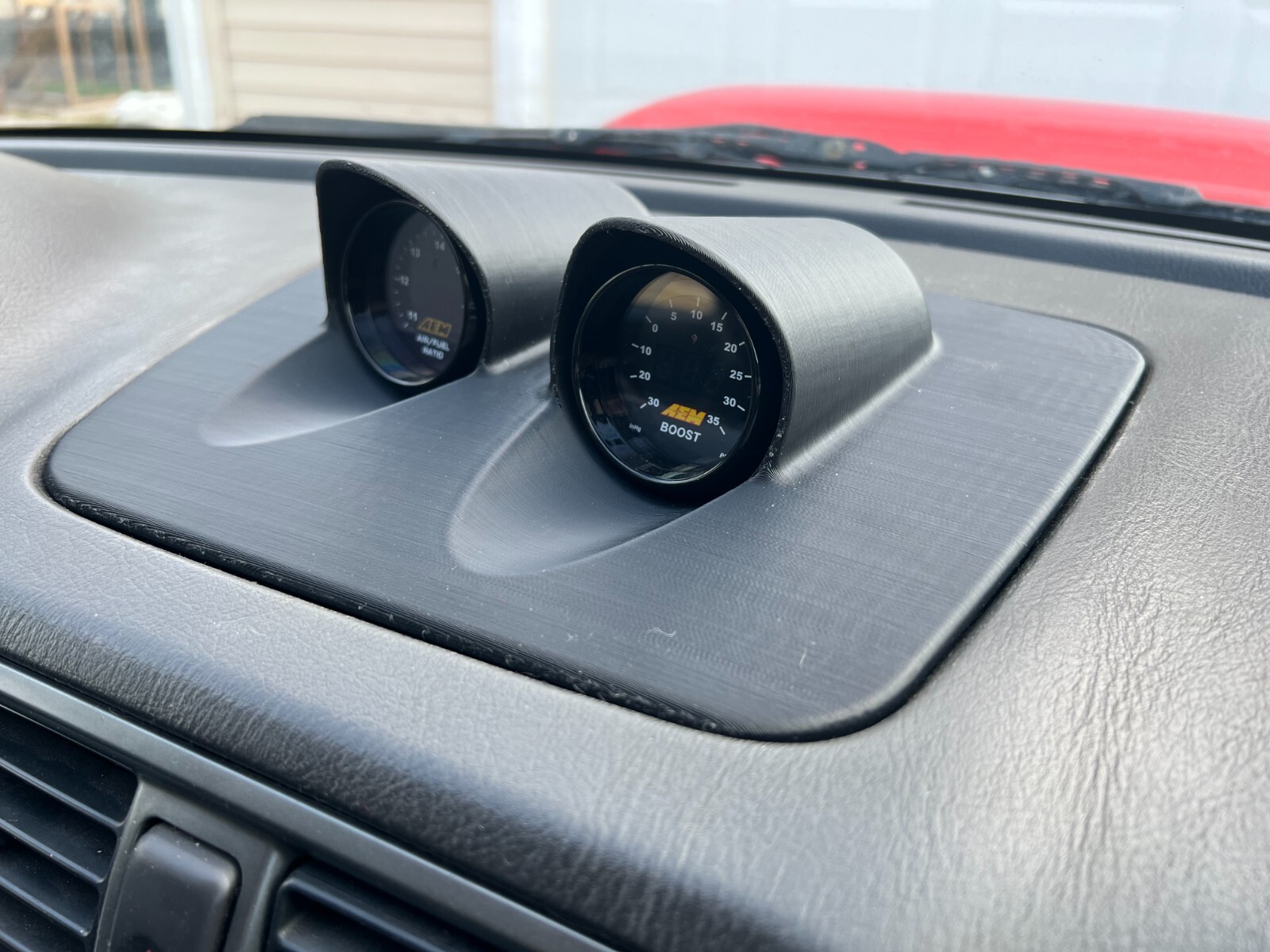 DUAL CENTER GAUGE PODS -2002-2007 Subaru WRX STI Impreza Gauge Pods - ABS Black