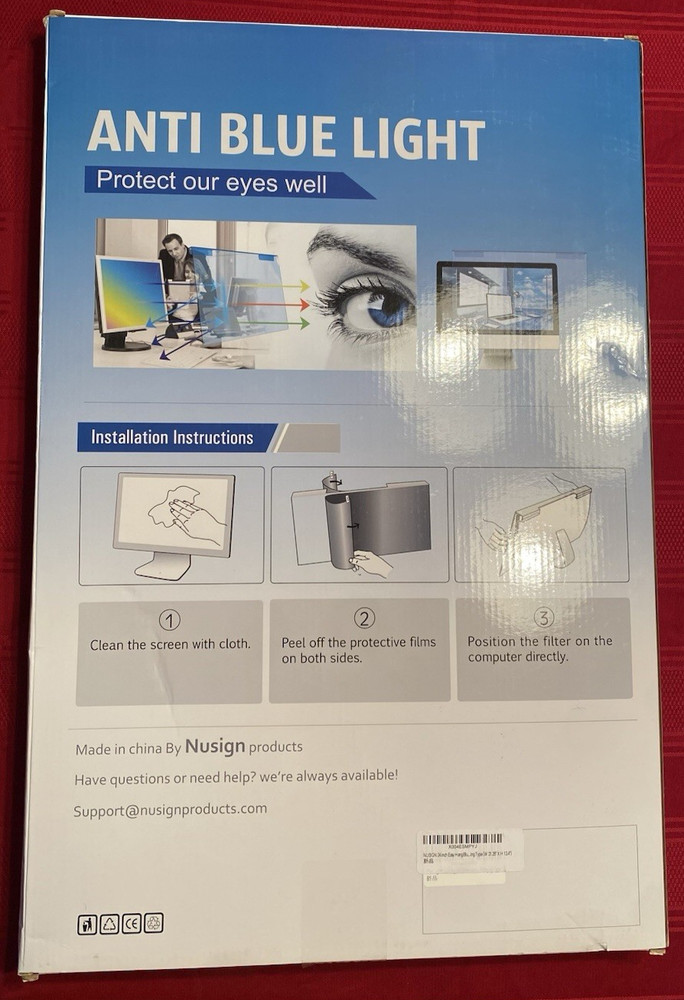 NUSIGN 23-24" Easy Hang Blue Light Blocking Screen Protector Panel for Desktop
