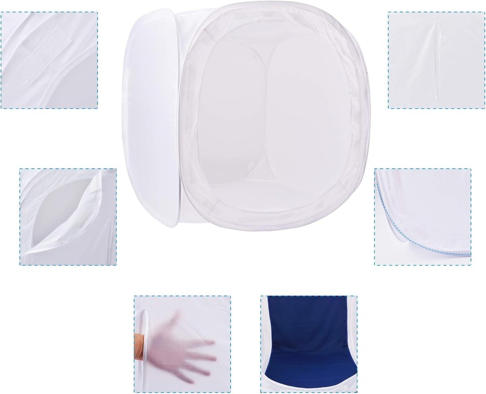 24" Portable Photo Studio Light Box Cube with 4 Backdrops All Devices
