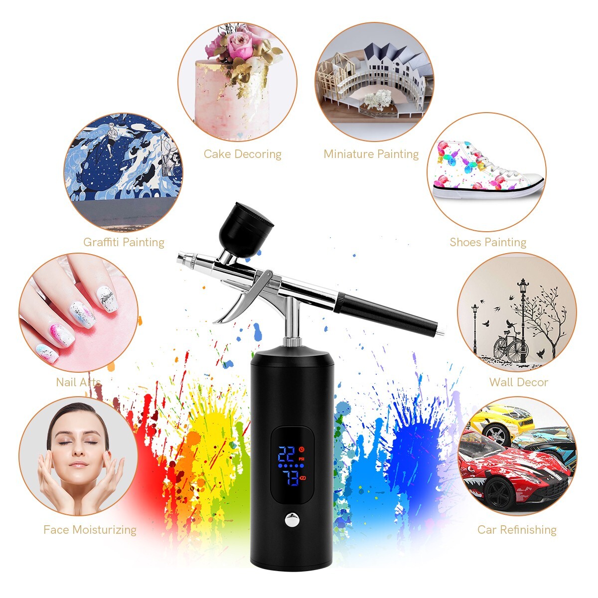 Portable Compressor Air Compressor Kit Cordless Paint Spray Gun Nail Art Tattoo